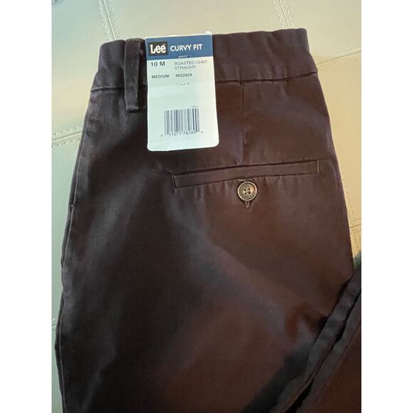Lee Curvy Fit Brown Straight Leg Pant size 10 New with Tags - Picture 5 of 9